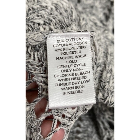 LOFT Ann Taylor Bundle of Tops LARGE Velour Cowl Neck & Open Knit Sweater Gray - Picture 4 of 16